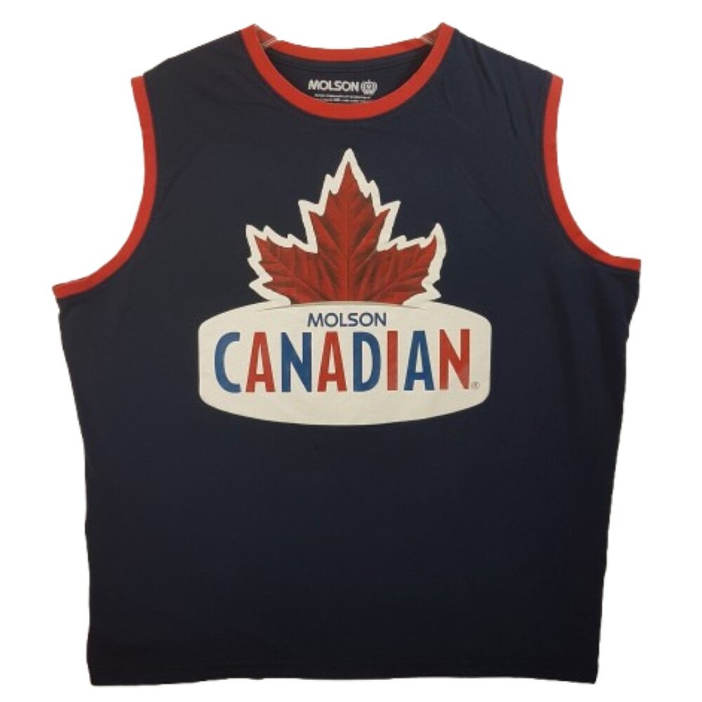 Vintage MOLSON CANADIAN Tee Shirt Extra Large US XL Sleeveless Beer Shirt Canada